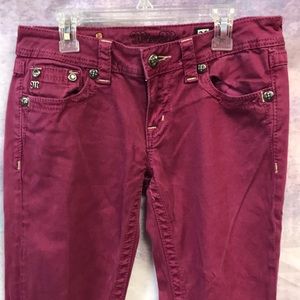 MissMe jeans. Burgundy. Size 28 waist. Skinny